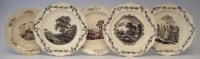 Lot 80 - Five Creamware plates circa 1770 -1800,   three