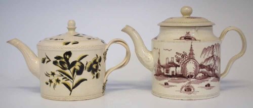 Lot 87 - Two Creamware teapots circa 1780 probably