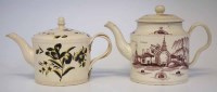 Lot 87 - Two Creamware teapots circa 1780 probably