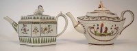 Lot 94 - Two Prattware teapots circa 1800, both with