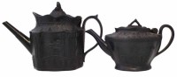 Lot 104 - Two Black Basalt teapots circa 1800 by Moseley