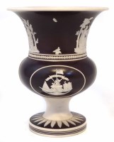 Lot 107 - Feldspathic Stoneware vase commemorating Trafalgar probably J. Mist circa 1805