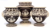 Lot 108 - Three Feldspathic Stoneware vases commemorating Patriots, Nelson and Howe one marked J. Mist circa 1805