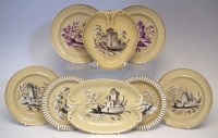 Lot 116 - Two Lakin drab ware dishes and six plates, two
