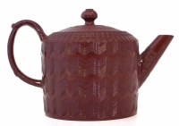 Lot 136 - Red ware teapot circa 1760, with glazed body