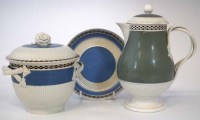 Lot 140 - Pearlware lidded jug and a sucrier and stand circa 1800