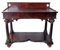 Lot 485 - Victorian mahogany side table of Gothic design