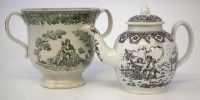 Lot 160 - Pearlware teapot attribted to Swinton circa 1780