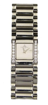 Lot 368 - A Baume & Mercier stainless steel and diamond lady's bracelet watch