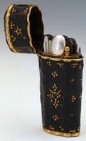 Lot 9 - Shagreen and gold mounted etui