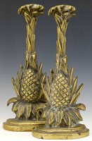 Lot 36 - Pair brass pineapple doorstops