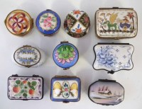 Lot 104 - Ten Limoges porcelain boxes