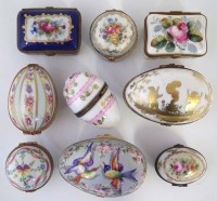 Lot 105 - Nine Limoges porcelain boxes