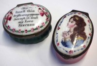 Lot 112 - Love Sincere box and one other decorated with a