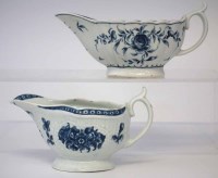 Lot 122 - Two Worcester sauceboats circa 1770, both painted