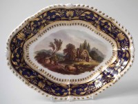 Lot 155 - Derby dish circa 1800   painted with a landscape