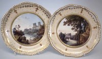 Lot 162 - Pair of English porcelain plates retailed by