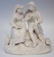 Lot 191 - Parian figure group of two lovers, mid 19th
