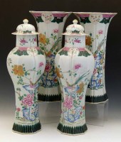 Lot 288 - Two pairs of chince famille rose vases, 20th
