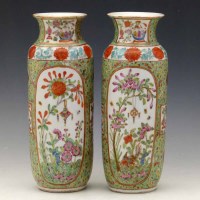 Lot 321 - Pair of Cantonese vases
