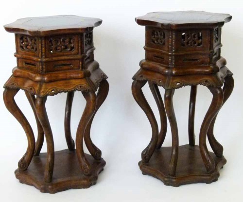 Lot 347 - Pair of 19th century hardwood stands.