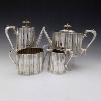 Lot 357 - Four piece mid 19th century silver tea set.