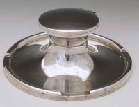 Lot 368 - Large capstan shaped silver inkwell
