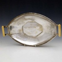 Lot 381 - Art Deco two handled fruit basket with inscription for Lady Lavinia with a history of The Trawler.