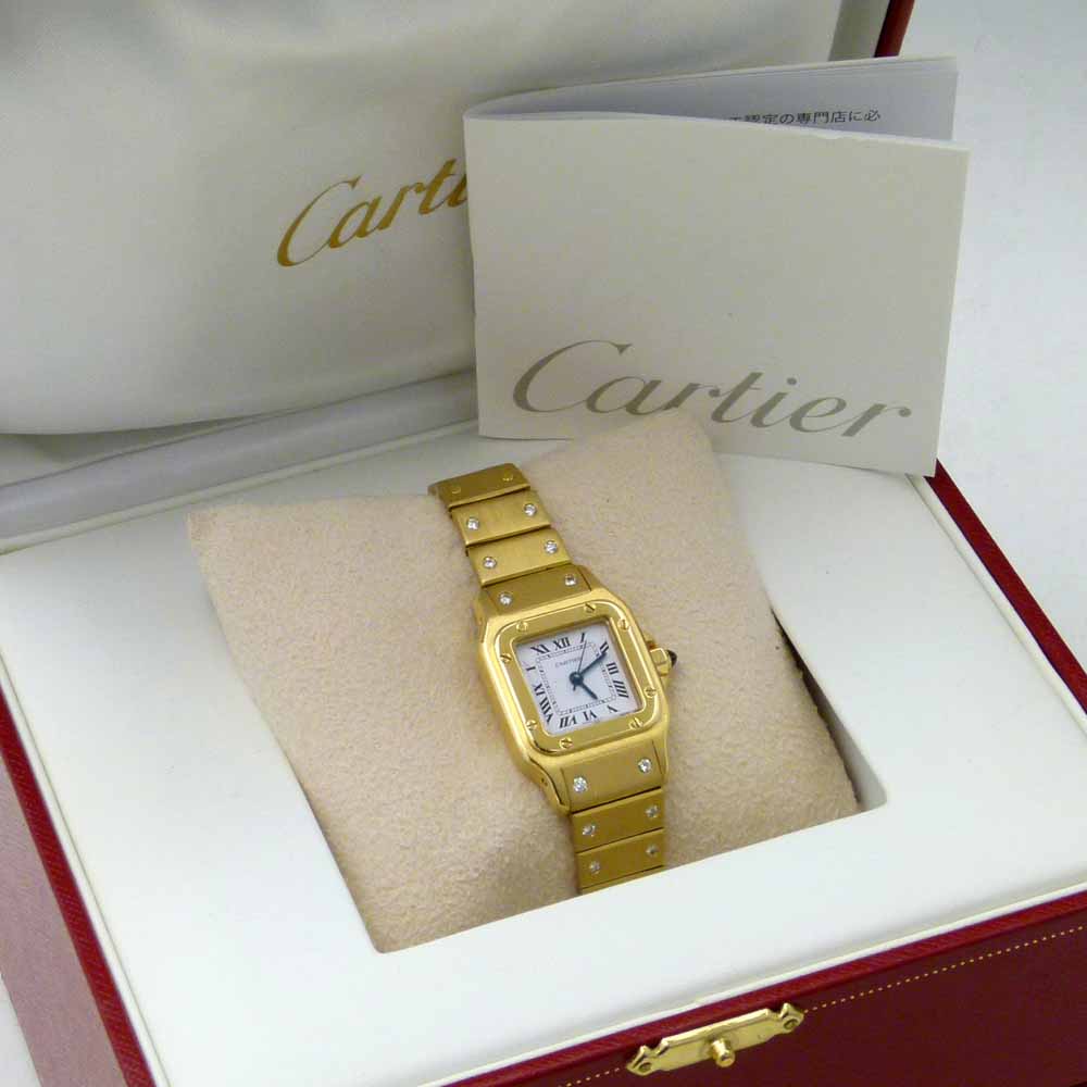 Lot 460 Cartier yellow gold Santos Carree small