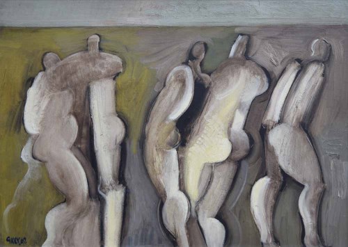 504 - Geoffrey Key, Nab Figures, oil on canvas.