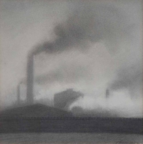 Lot 594 - Trevor Grimshaw, Smoke & Steam - 1, graphite.