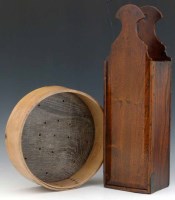 Lot 10 - George III ash and elm tinder box and a chees
