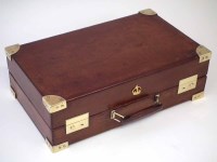 Lot 14 - Cartier leather and brass writing case.