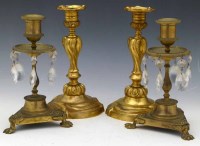Lot 18 - Pair of ormoulou candlesticks and another pair