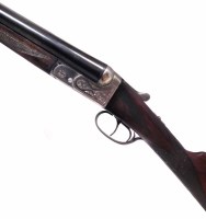 Lot 36 - 12 bore side by side shotgun retailed by Parker