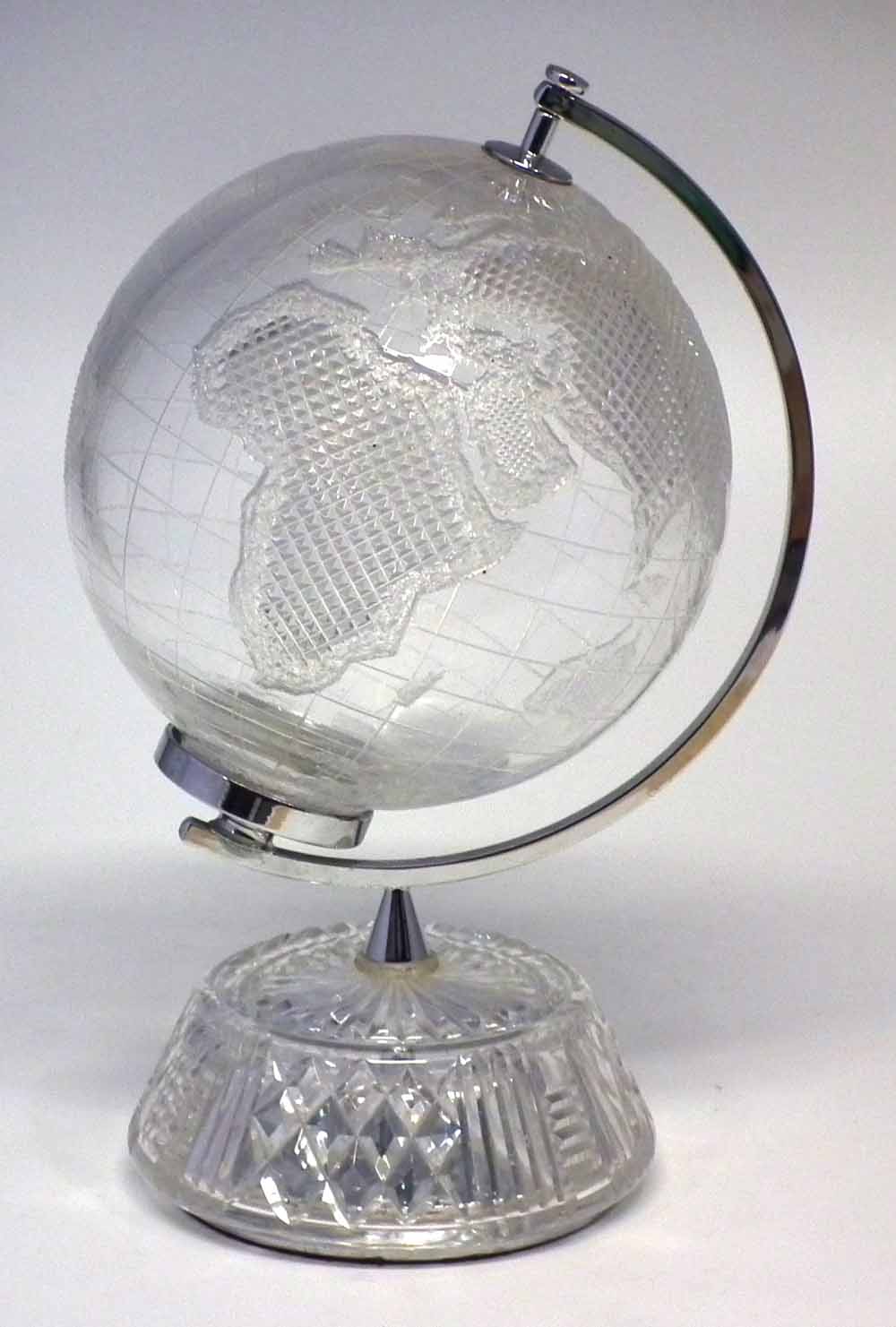 Lot 68 Waterford crystal world globe.