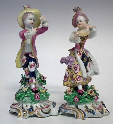 Lot 87 - Pair of Bow figures circa 1765, modelled as a