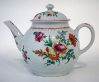 Lot 93 - Bow teapot and cover circa 1755  painted with