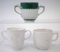 Lot 95 - Two Bow chocolate cups and a coffee cup circa