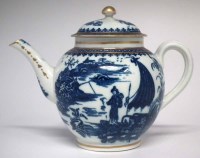 Lot 105 - Two Caughley teapot circa 1780, printed with