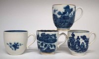 Lot 107 - Four Caughley coffee cups circa 1780, one painted