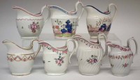 Lot 120 - Seven Keeling (Factory X) cream jugs circa 1790