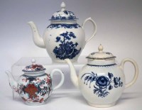 Lot 130 - Three Liverpool teapots circa 1765 - 1780   one