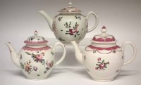 Lot 133 - Three Liverpool Pennington teapots circa 1780