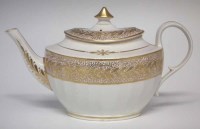 Lot 146 - Pinxton teapot circa 1810, decorated in gilt with