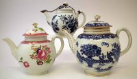 Lot 155 - Three Worcester teapots circa 1770 - 1780  one