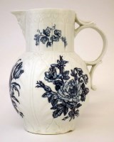 Lot 159 - Worcester mask jug c.1765, printed with the Heavy