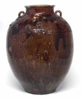 Lot 184 - Glazed storage jar 18th/19th century.