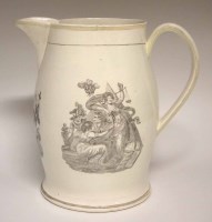 Lot 194 - Large Creamware jug, printed with Masonic