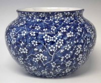 Lot 200 - Mintons pottery blue and white jardiniere.